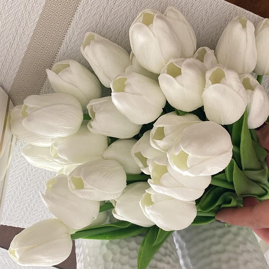 30er Set Kuenstliche Tulpen Real Touch Latex Kunstblumen Dekoration