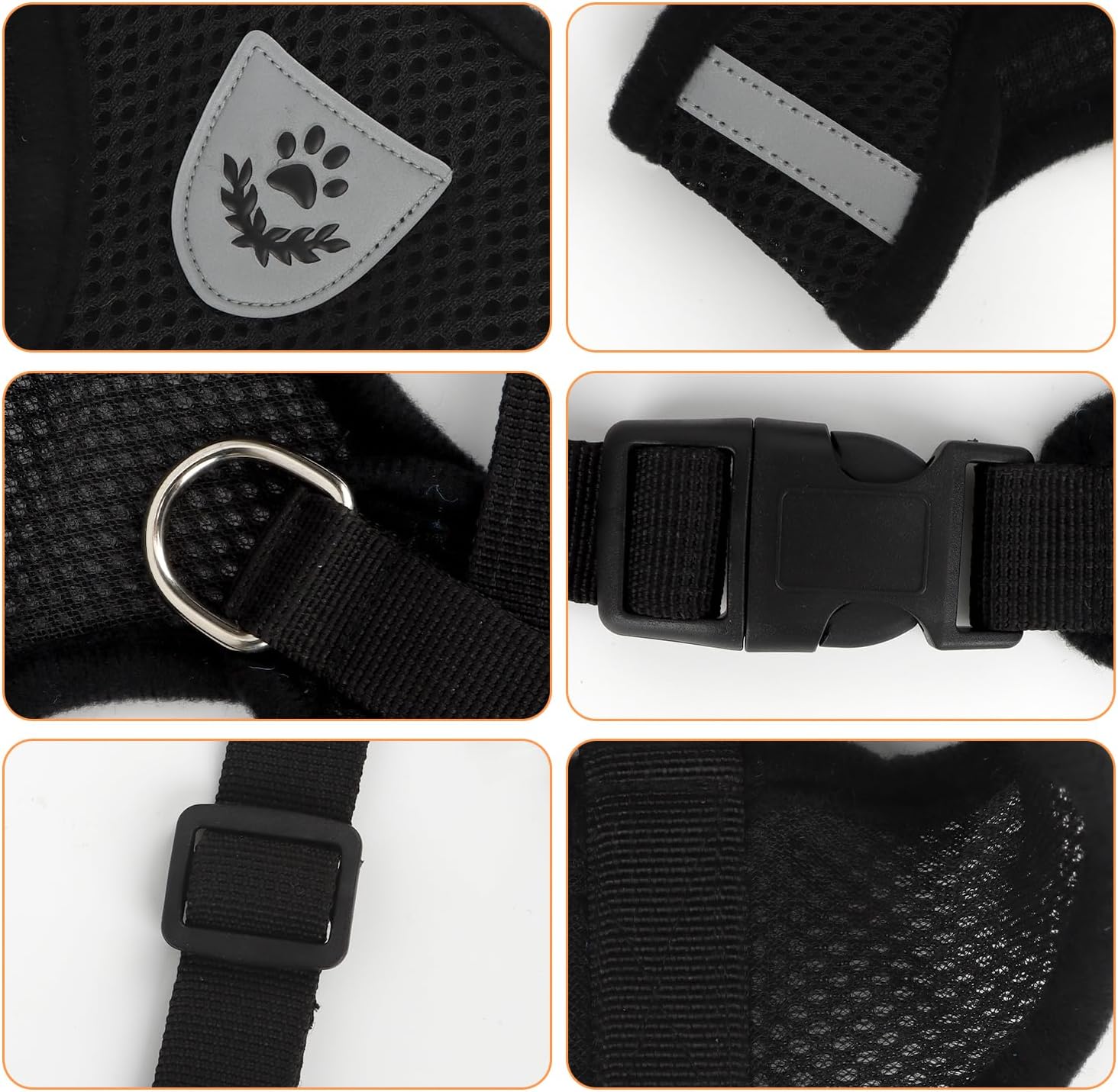 Katzengeschirr verstellbar 32cm-60cm atmungsaktiv mit Leine und Gloeckchen