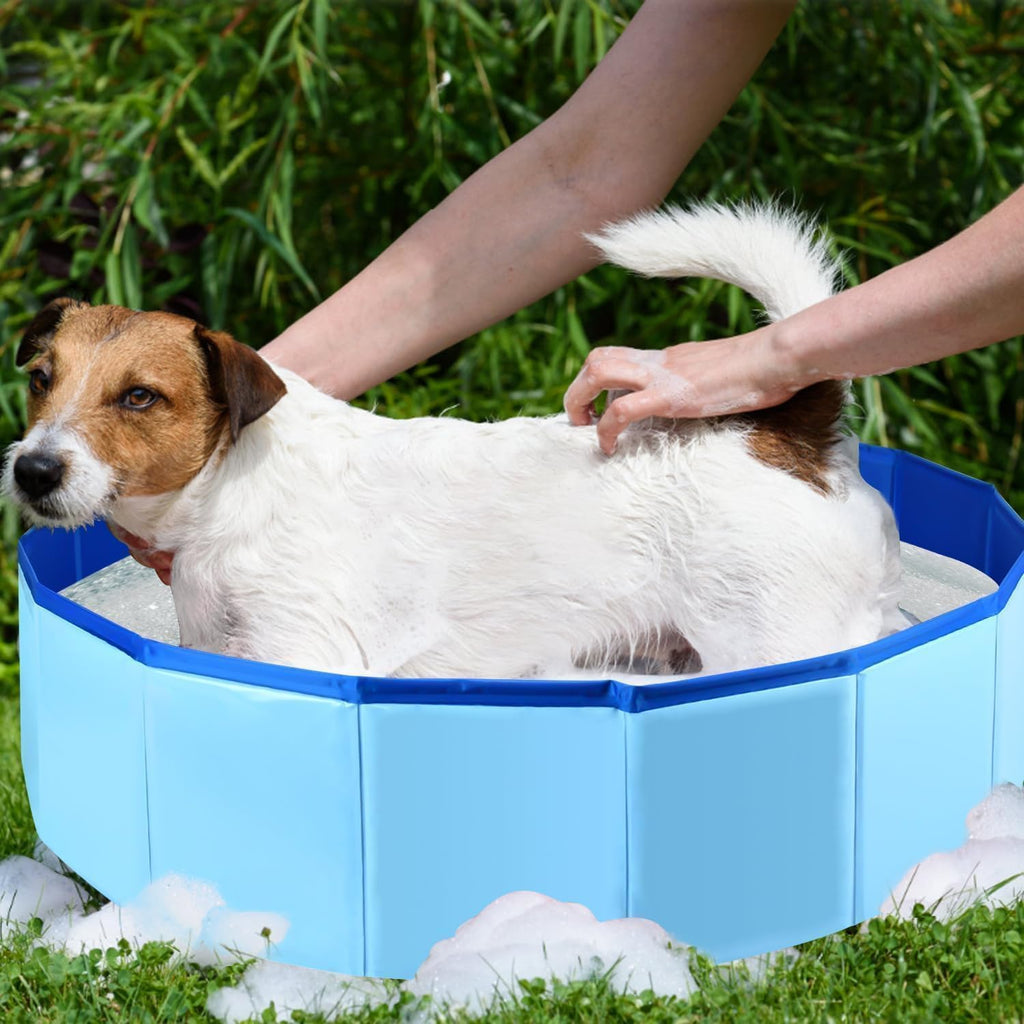 Faltbarer Hundepool 50x8 cm PVC Planschbecken fuer kleine und grosse Hunde