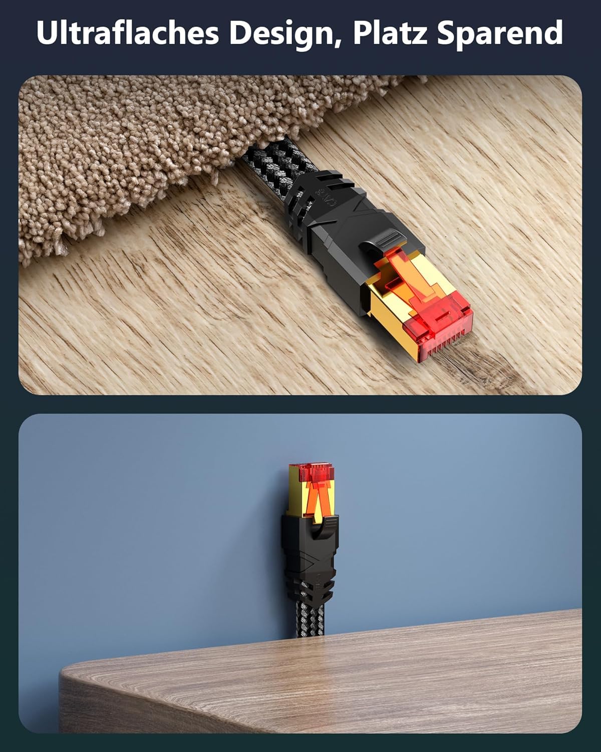 CAT8 LAN Kabel 0,25m-31m 5m 40 Gbps 2000 MHz Ethernet RJ45