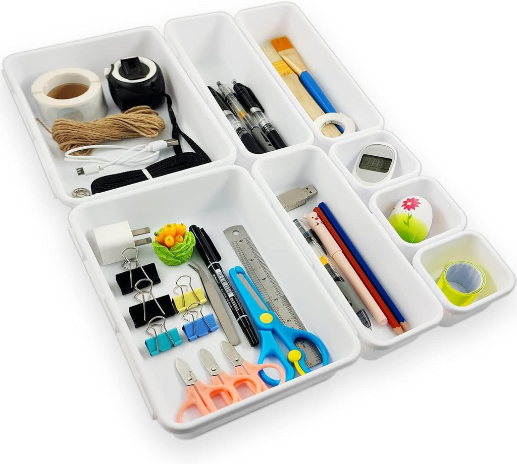 Schubladen Organizer 8er Set Getrennte Einsaetze Ordnungssystem Schubladenteiler
