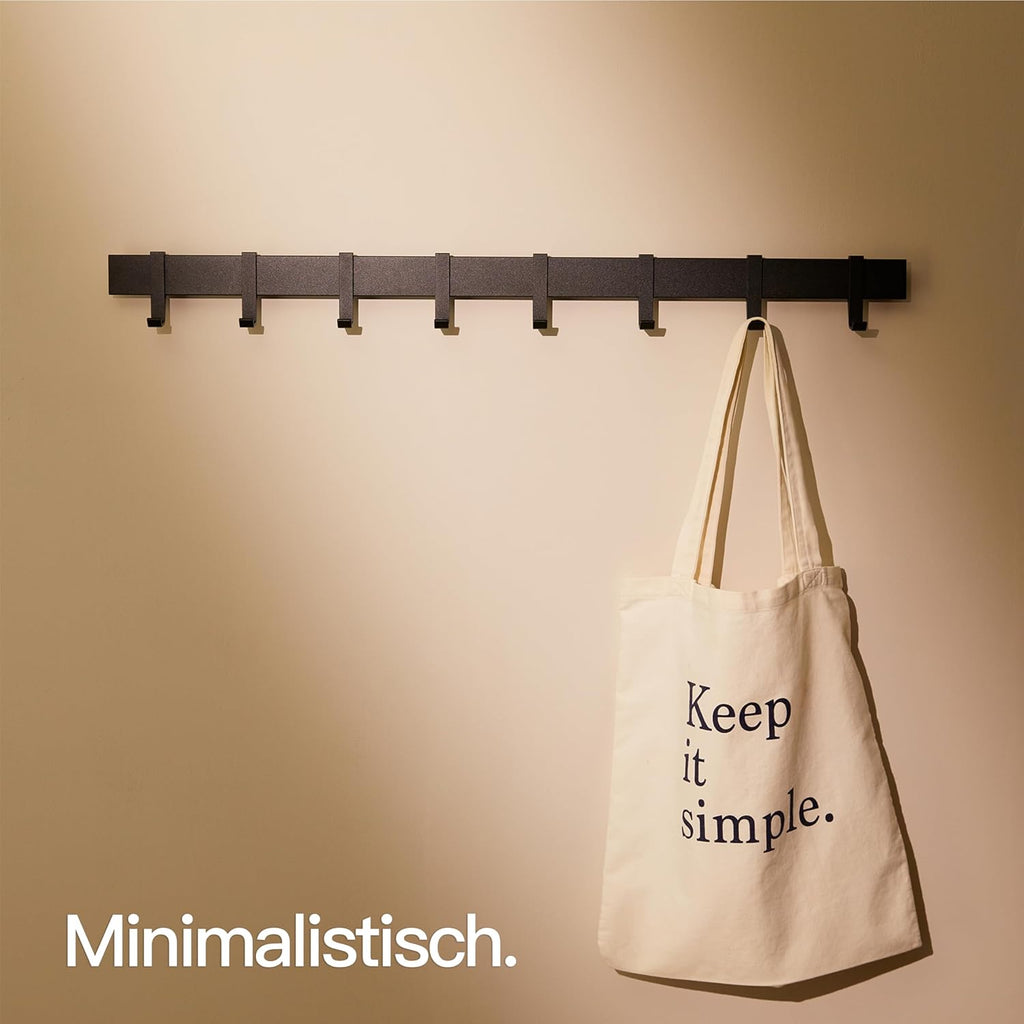 Designfabrik Garderobe Metall weiss 58cm-80cm bewegliche Haken Wand