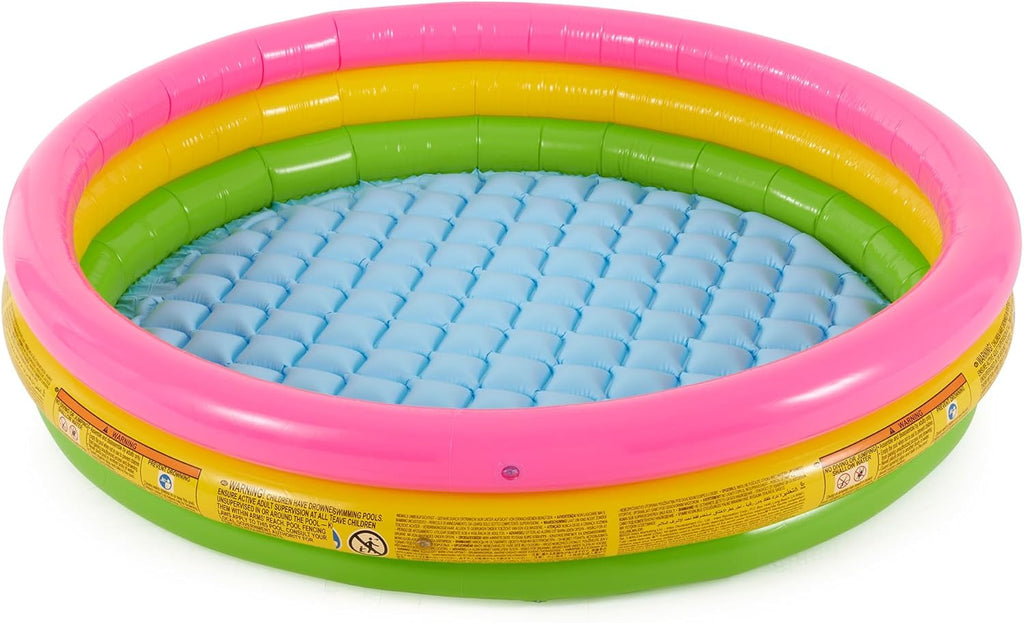 Intex Sunset Glow Pool aufblasbarer Kinderpool rund fuer Garten und Balkon