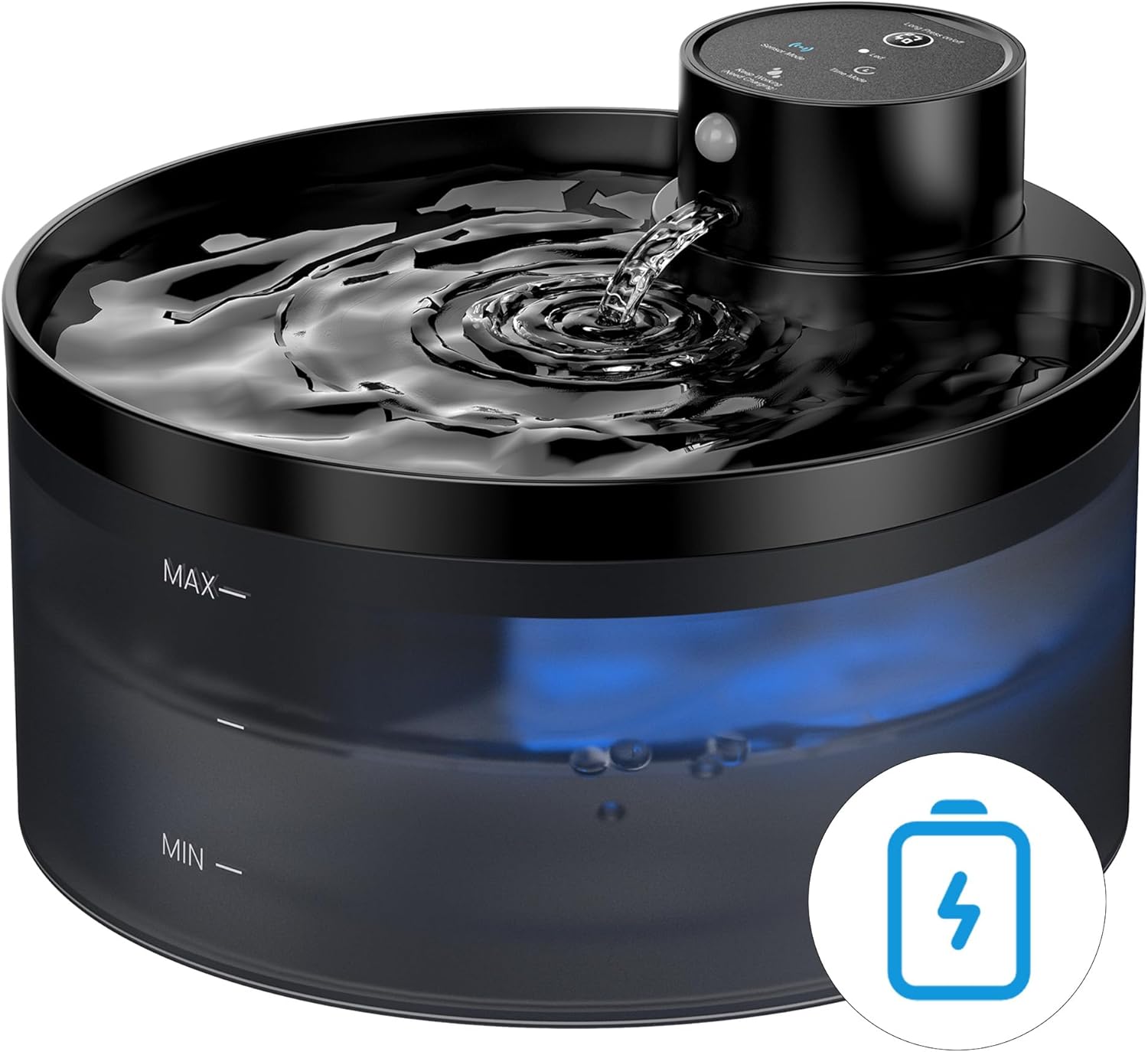 Kabelloser Katzenbrunnen mit Bewegungssensor, 4200 mAh Akku, leise Pumpe