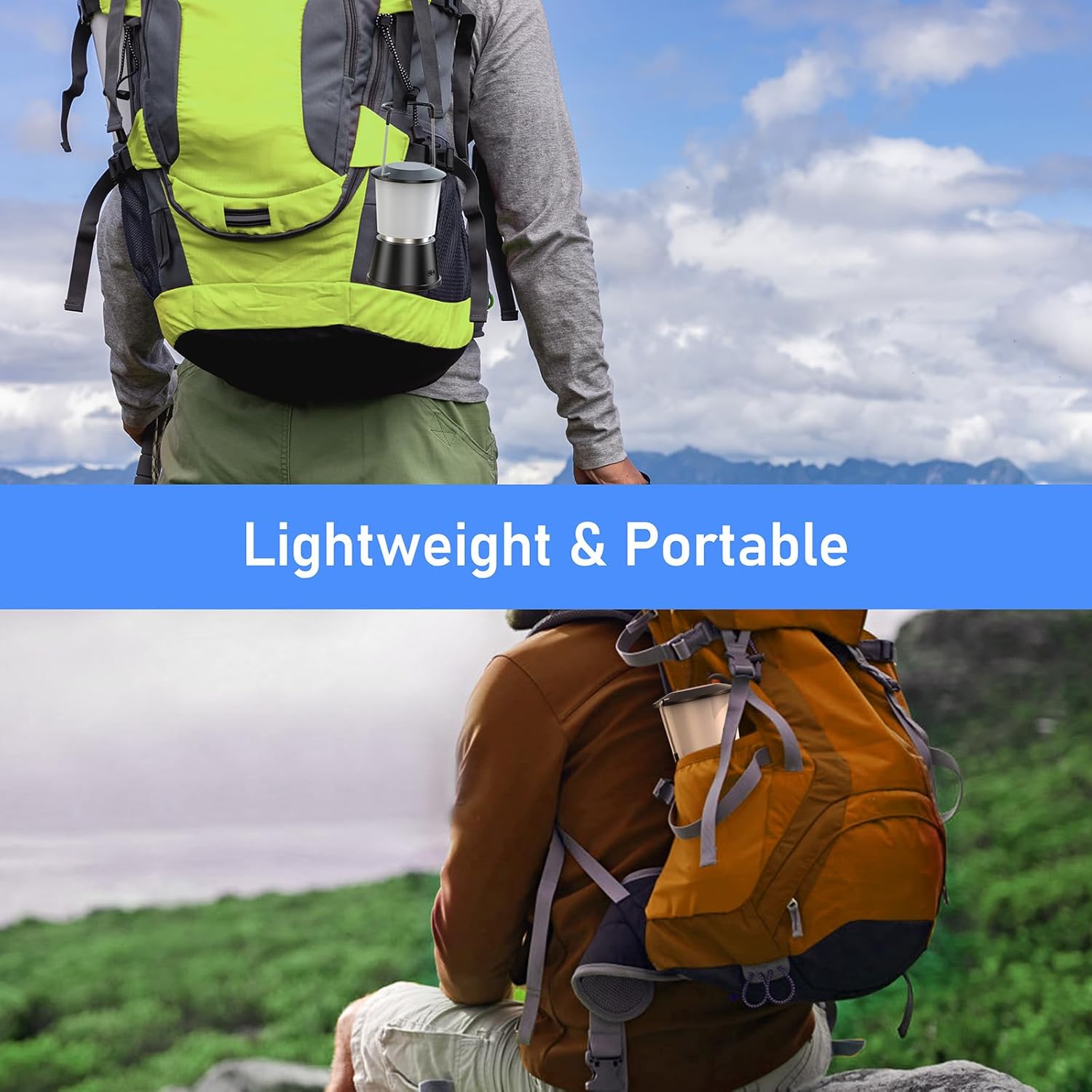 Blukar LED Campinglampe 2000 lm Aufladbar, Stufenlos dimmbar, 5 Modi