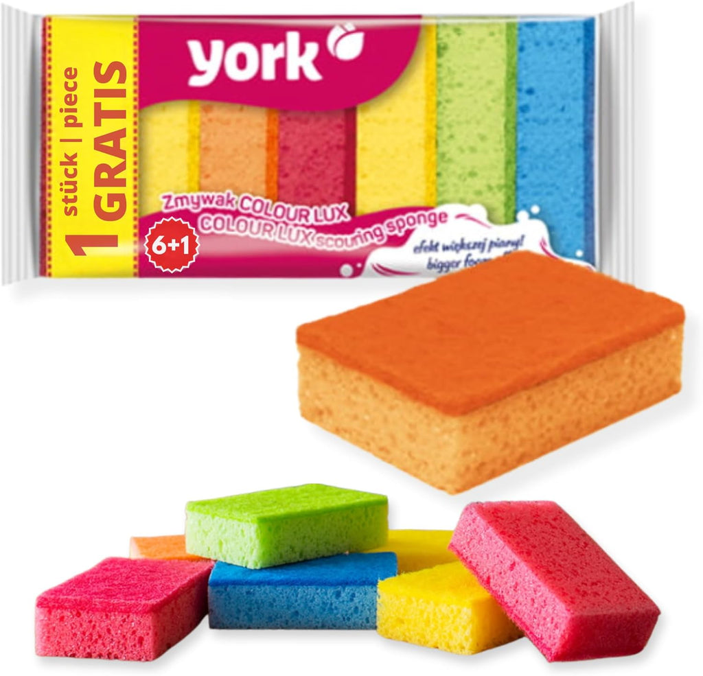 York Prestige Spuelschwamm 7er Set 10×7×3 cm Kuechenschwamm Topfreiniger