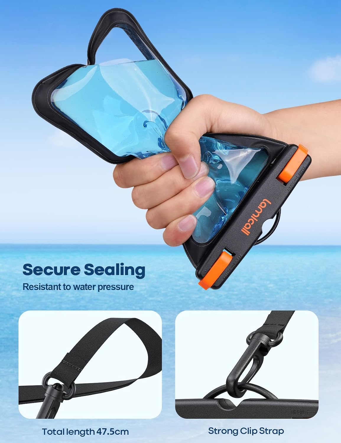 Lamicall wasserdichte Handytasche IPX8 2er Set bis 7 Zoll 7zoll-8zoll