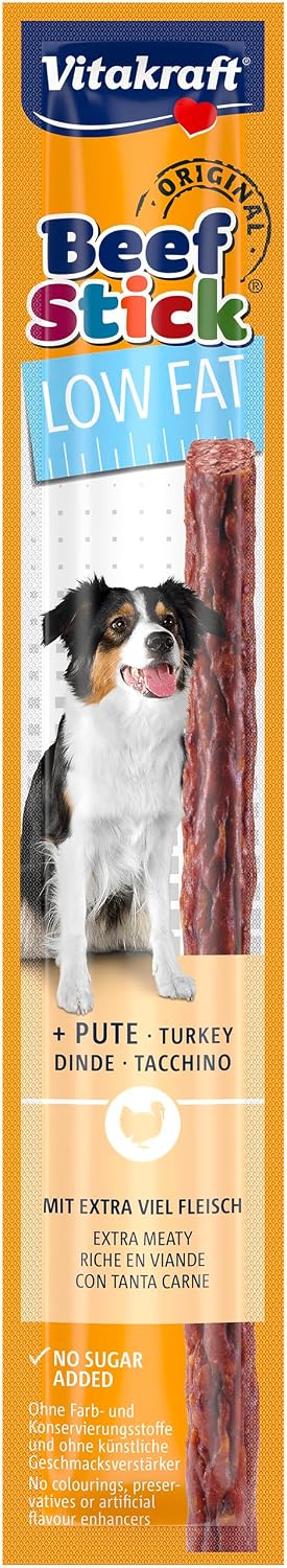Vitakraft Beef Stick Low Fat Pute Hundeleckerli 50×12 g Training