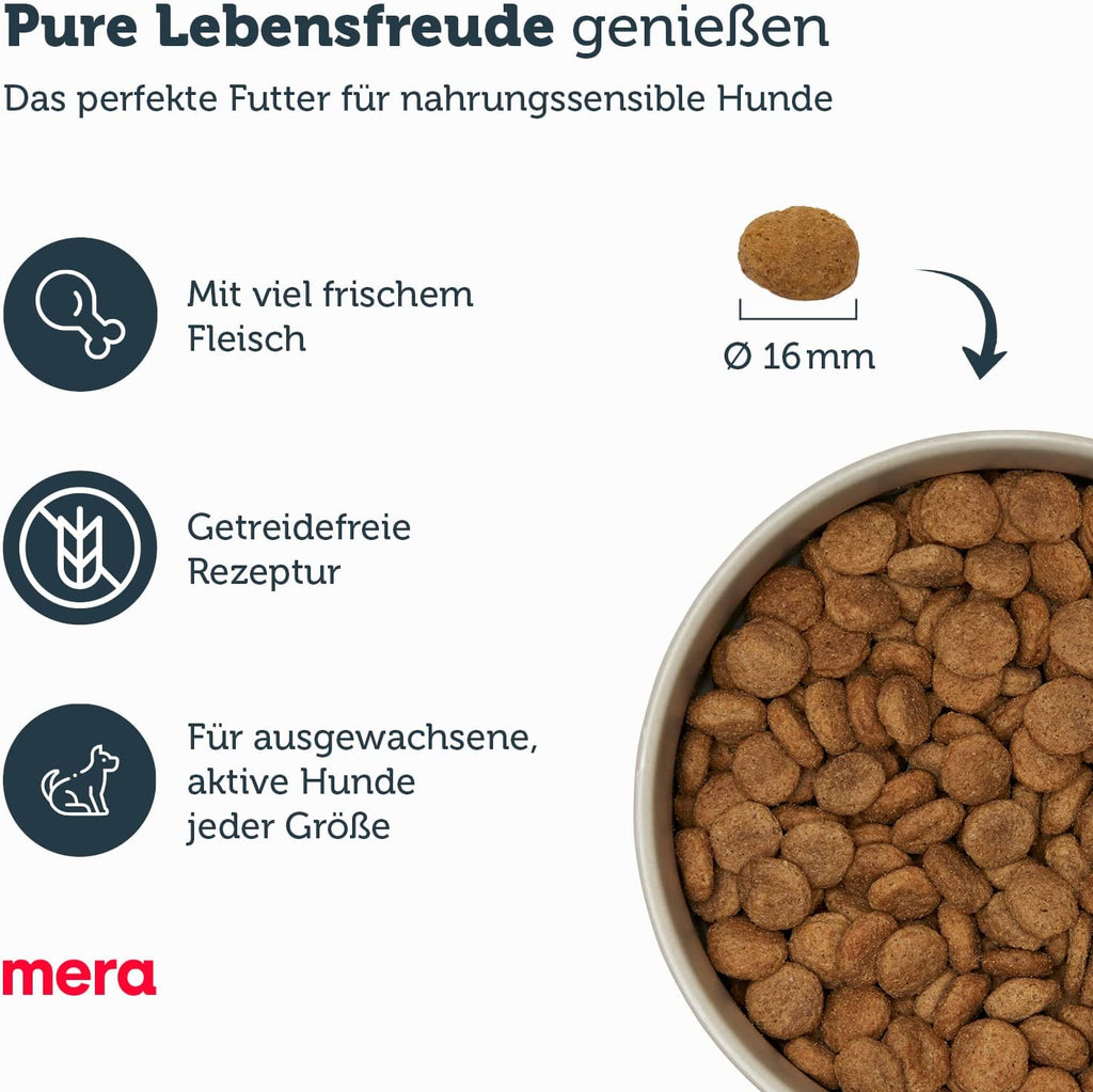 mera Pure Sensitive Hundefutter Trockenfutter Truthahn und Kartoffeln 4kg