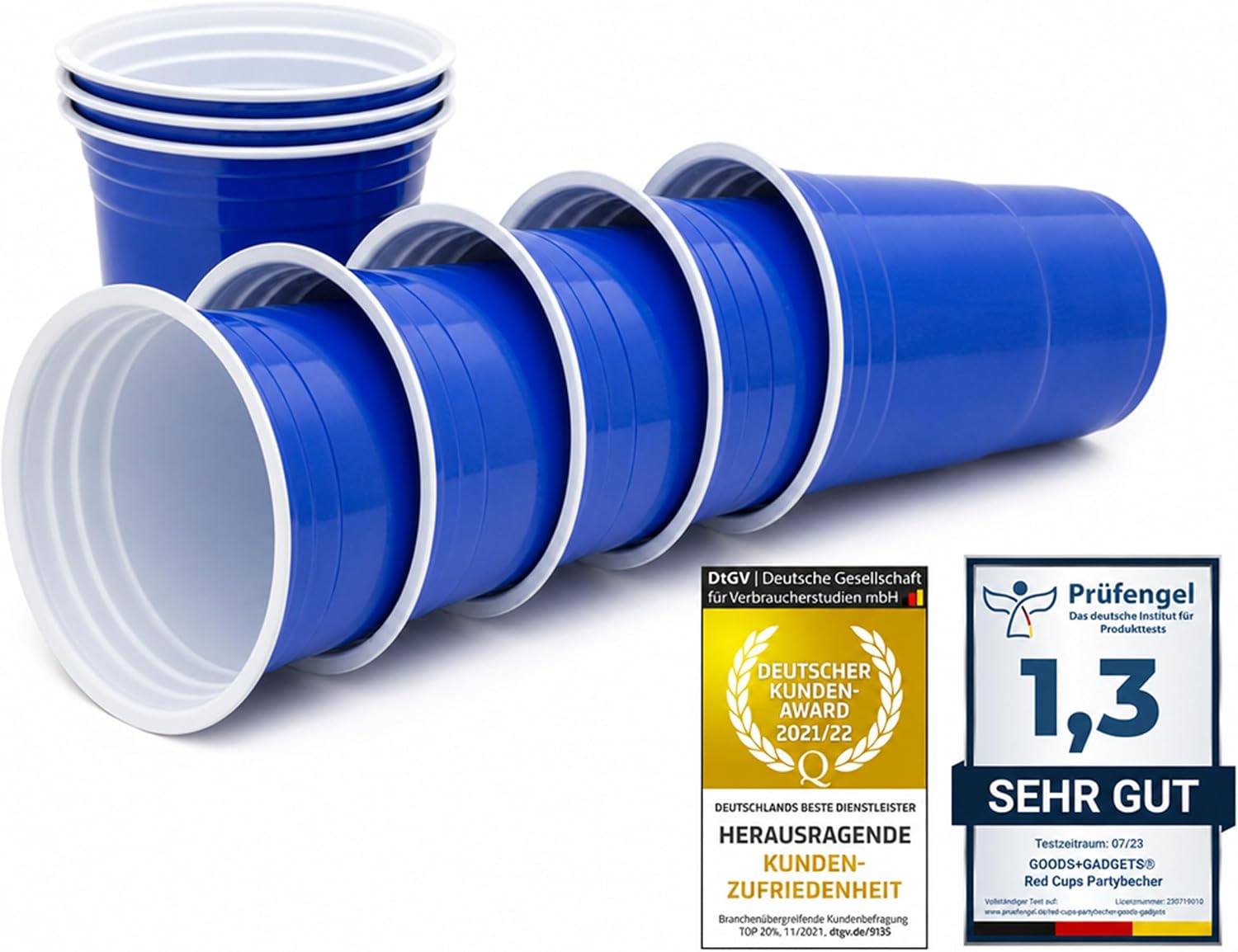 GOODS+GADGETS Mehrwegbecher 100 Stueck Wiederverwendbar 16 oz