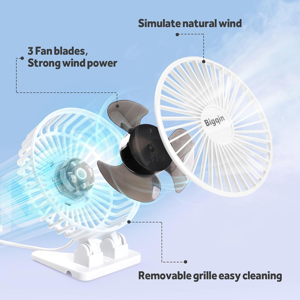 Mini USB Tischventilator 3 Geschwindigkeiten tragbarer Luefter schwarz