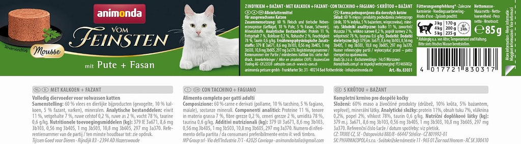 Katzenfutter Mousse-Vielfalt 12er-72er Pack verschiedene Sorten