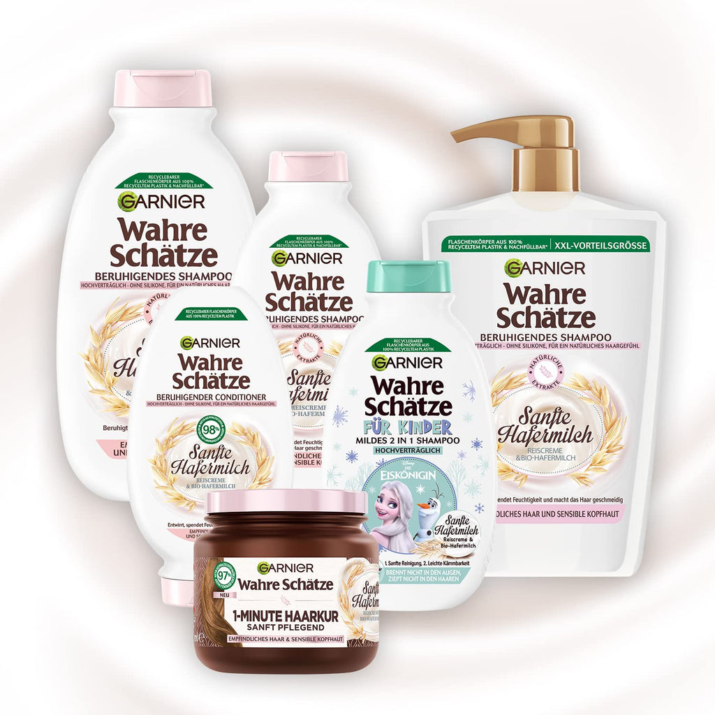 Garnier Wahre Schaetze Shampoo Hafermilch 1000 ml fuer empfindliches Haar