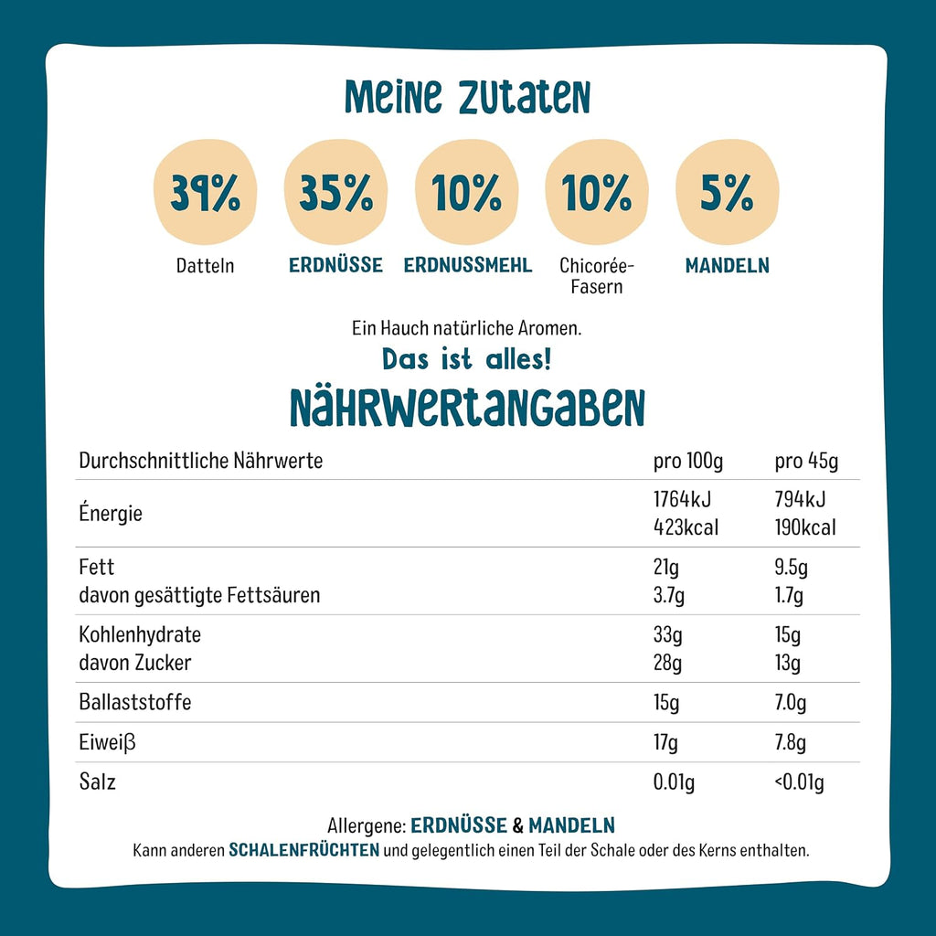 Nākd Protein Riegel Erdnussbutter vegan 16 x verschiedene Sorten
