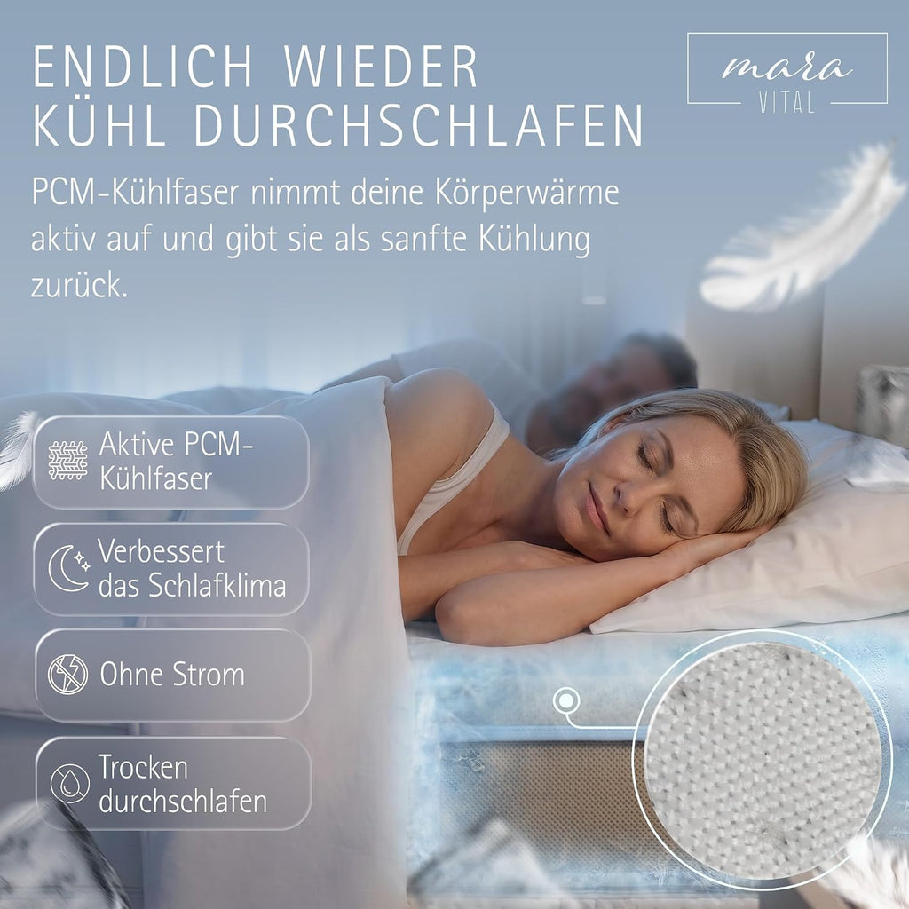 Kuehlende Matratzenschoner 140x200cm - Endlich kuehl schlafen Dank PCM Kuehlfasern