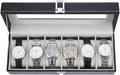 Ohuhu Uhrenbox 6 Faecher mit Glasdeckel Uhrenaufbewahrung