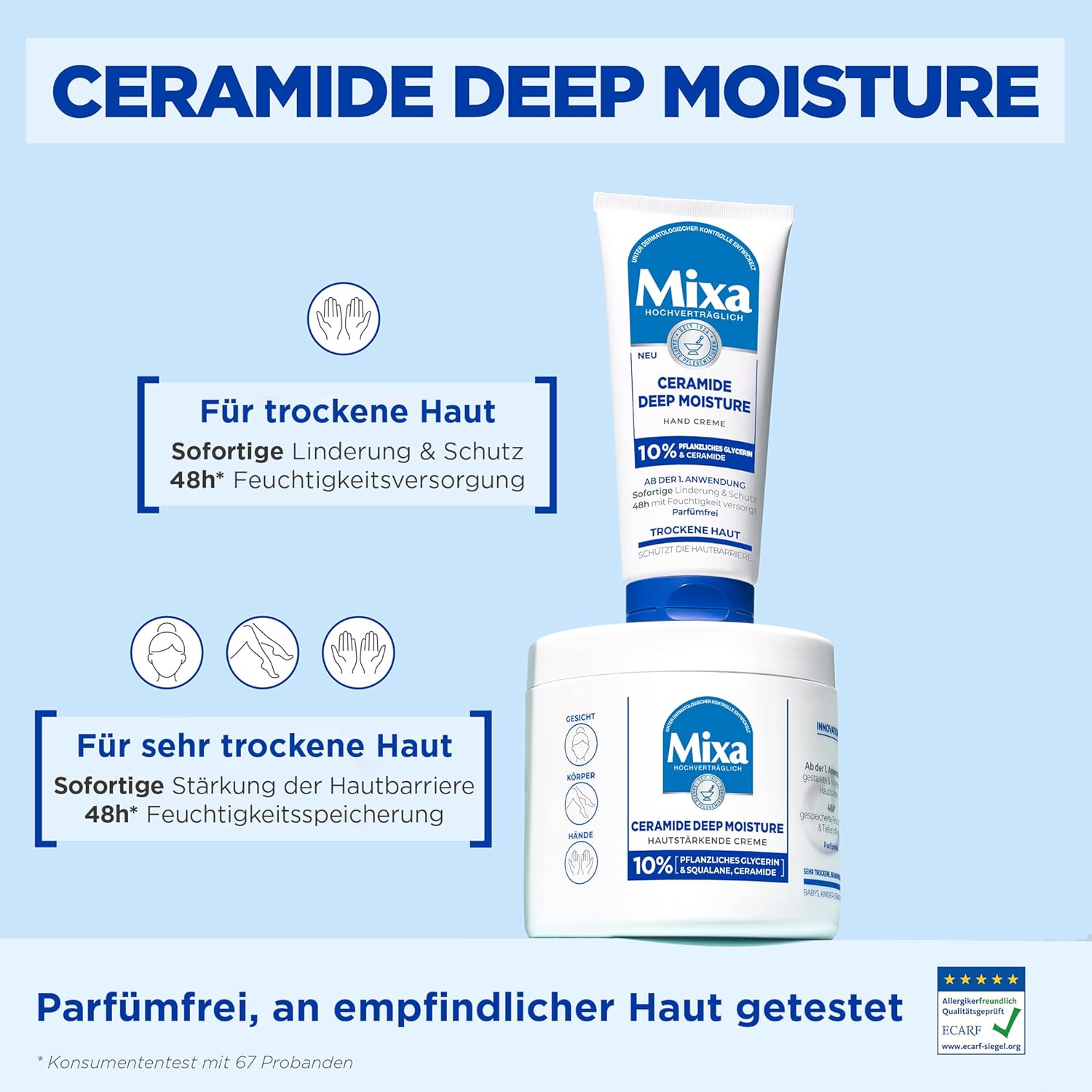 Mixa Ceramide Protect Koerpercreme fuer sehr trockene Haut