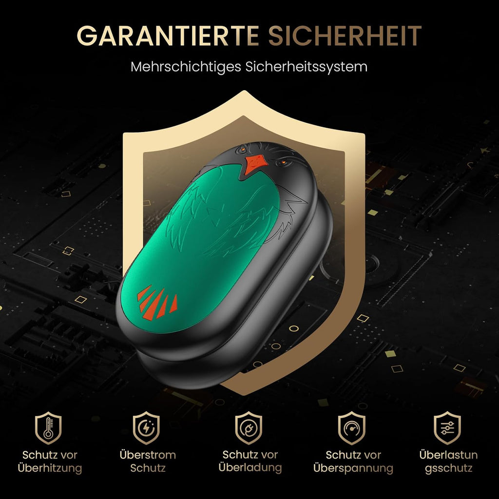 Elektrischer Handwaermer 2er Set wiederaufladbar USB 3 Heizstufen Outdoor