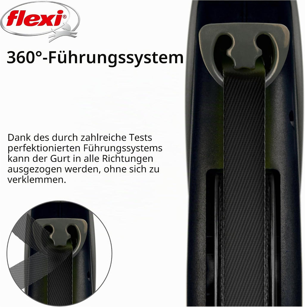 Flexi Giant Plus Leine 8 m L bis 50 kg neonfarbenes Band ergonomische Bremse