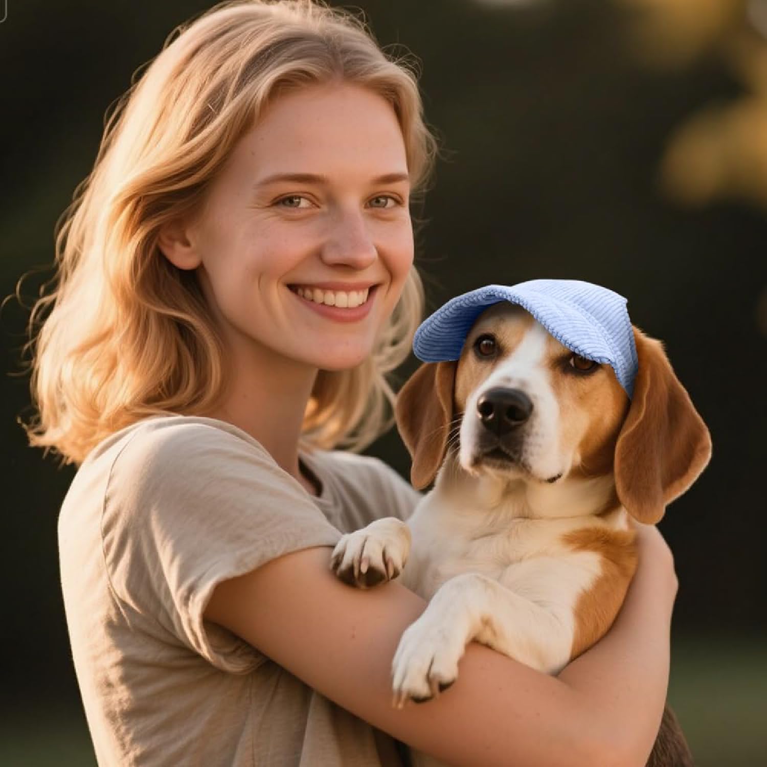 Hundesonnenhut mit Ohrloechern - Baseballmuetze fuer Welpen und Hunde
