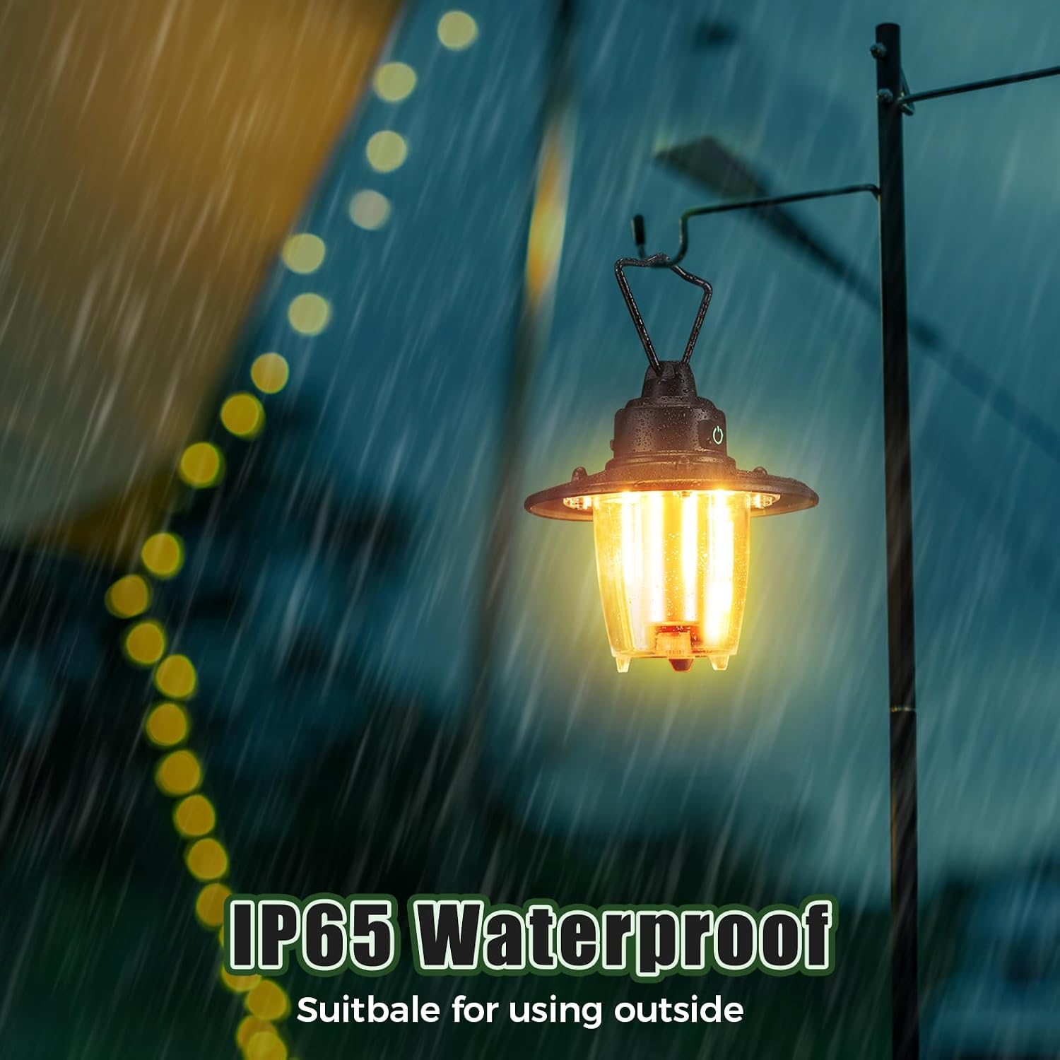 LED Campinglampe 2800 mAh Aufladbar IP65 Tragbare Campingleuchte mit Haken