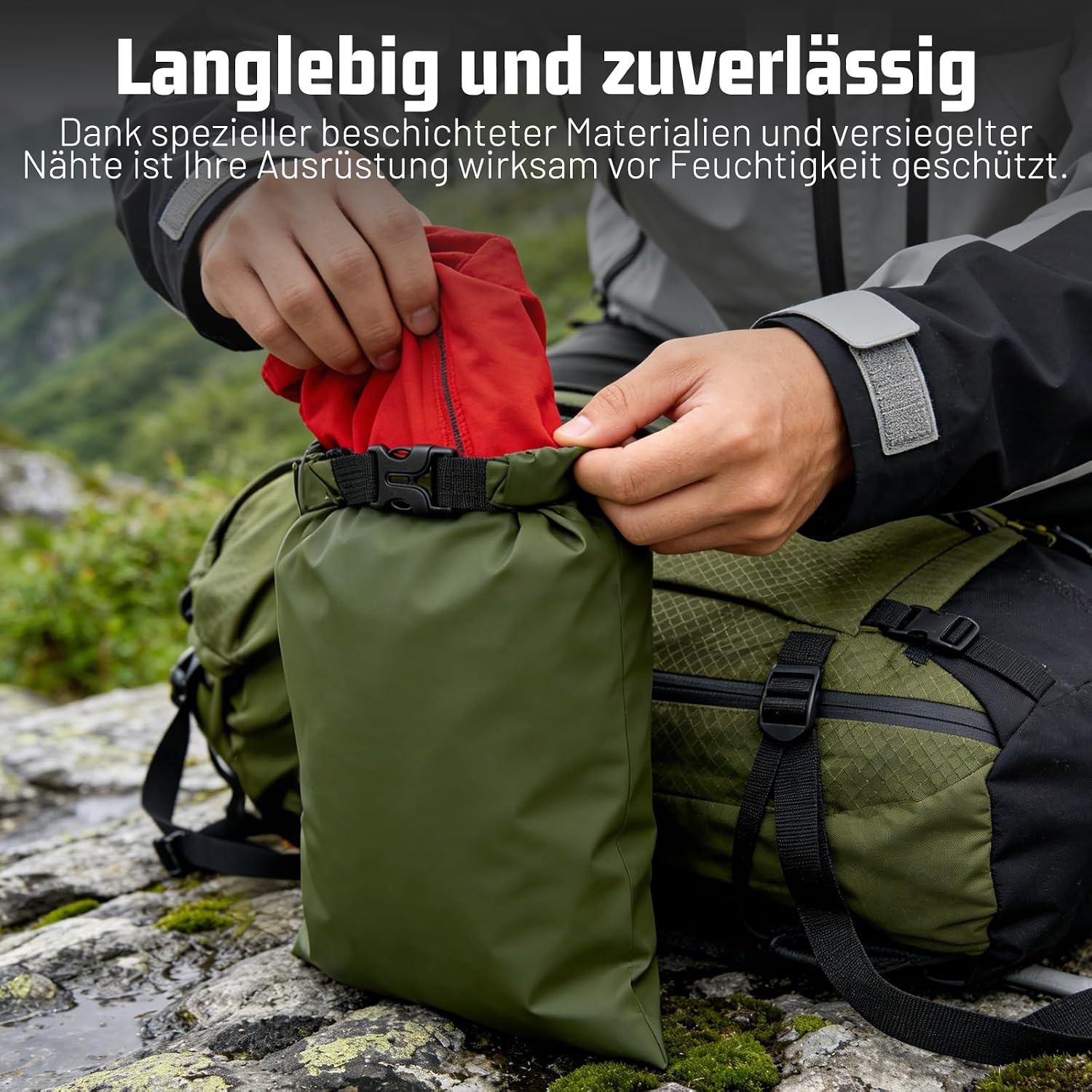 Dry Bag Set 6 wasserdichte Packsaecke 1,5/2,5/3/3,5/5/8 L mit Tragegurt