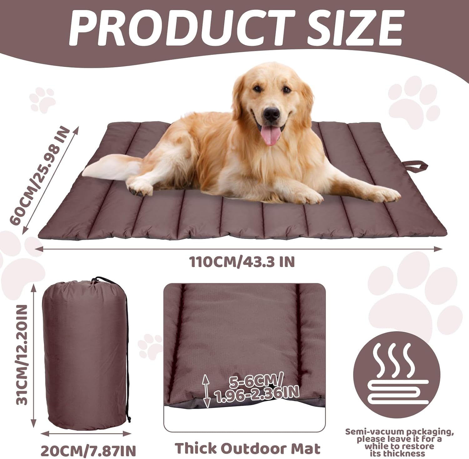 XIAPIA wasserdichte Reisedecke Hund 110x68 cm faltbar hellgrau hygienisch