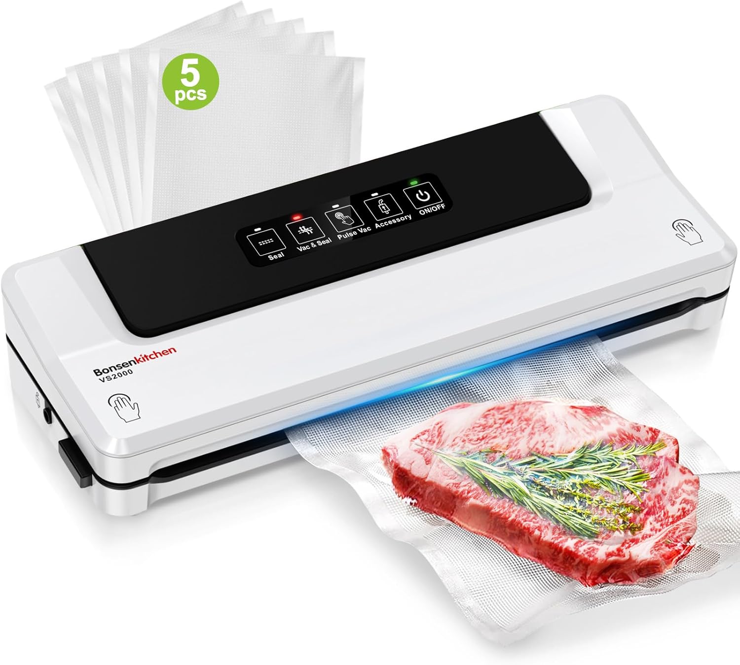 BONSENKITCHEN Vakuumiergeraet kompakt fuer Sous Vide - schnell vakuumieren