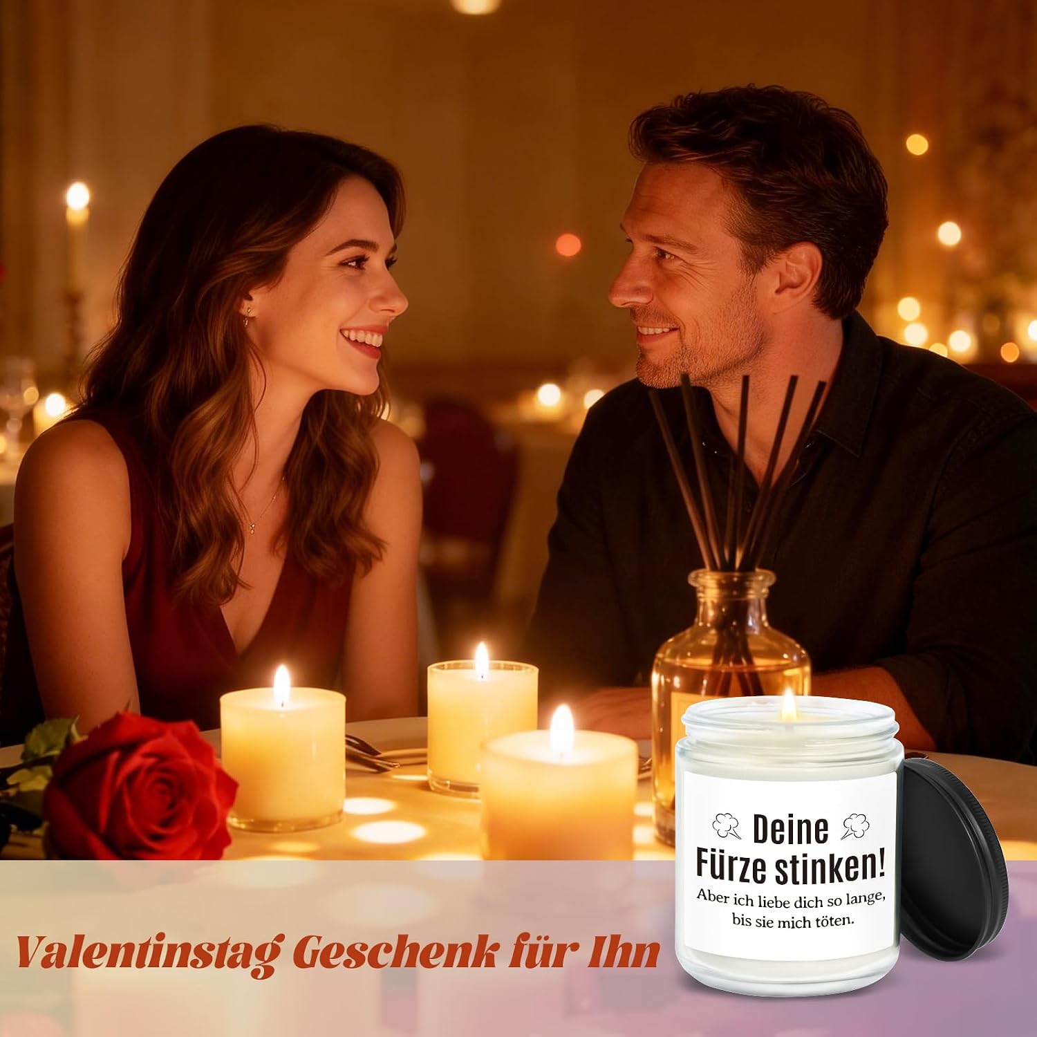 Duftkerze Ich liebe dich Geschenk fuer Partner Valentinstag Geburtstag