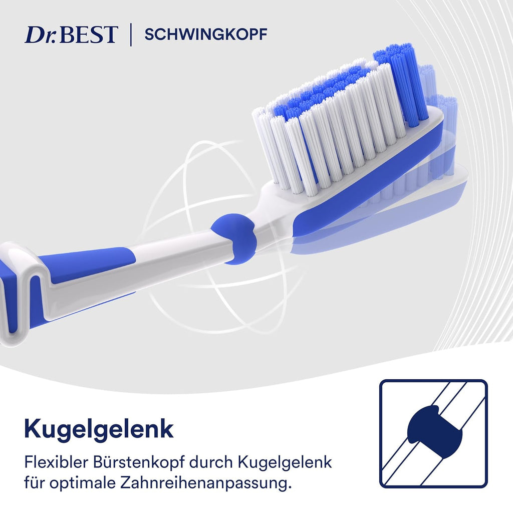 Dr. Best Schwingkopf Zahnbuerste mittel Vorteilspack Ersatzbuerste