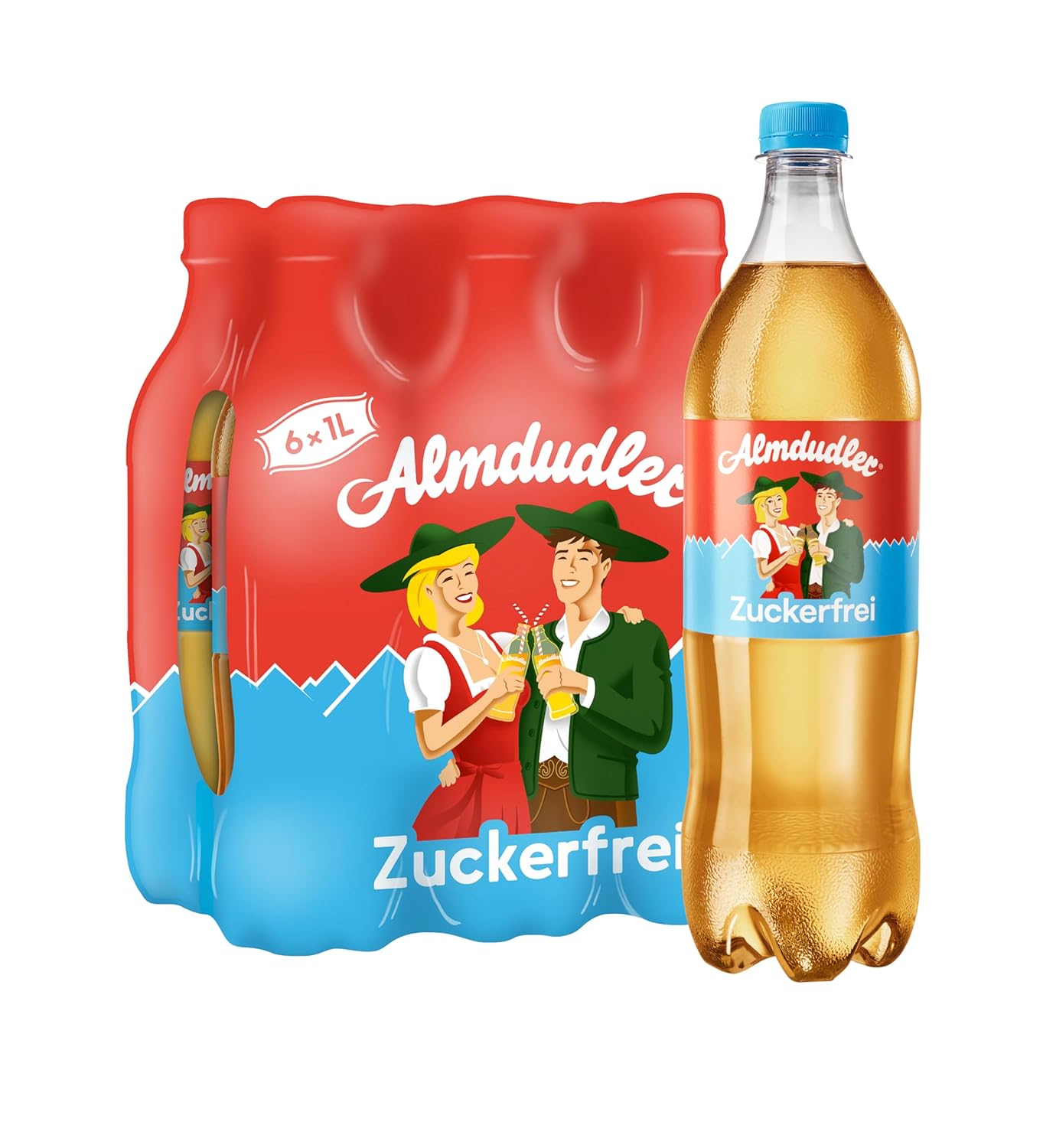 Almdudler zuckerfrei Alpenkraeuter Limonade 6 x, verschiedene Sorten