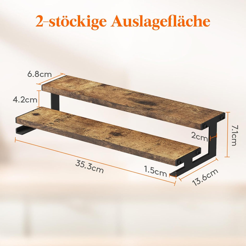 Lifewit 2‑Etagen Display Staender 35x14x7 cm schwarzes Metallregal
