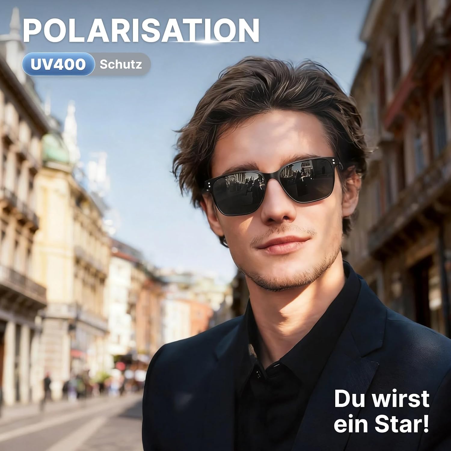 DADA-PRO Sonnenbrille polarisiert Herren Damen Retro verspiegelt UV400 Schutz