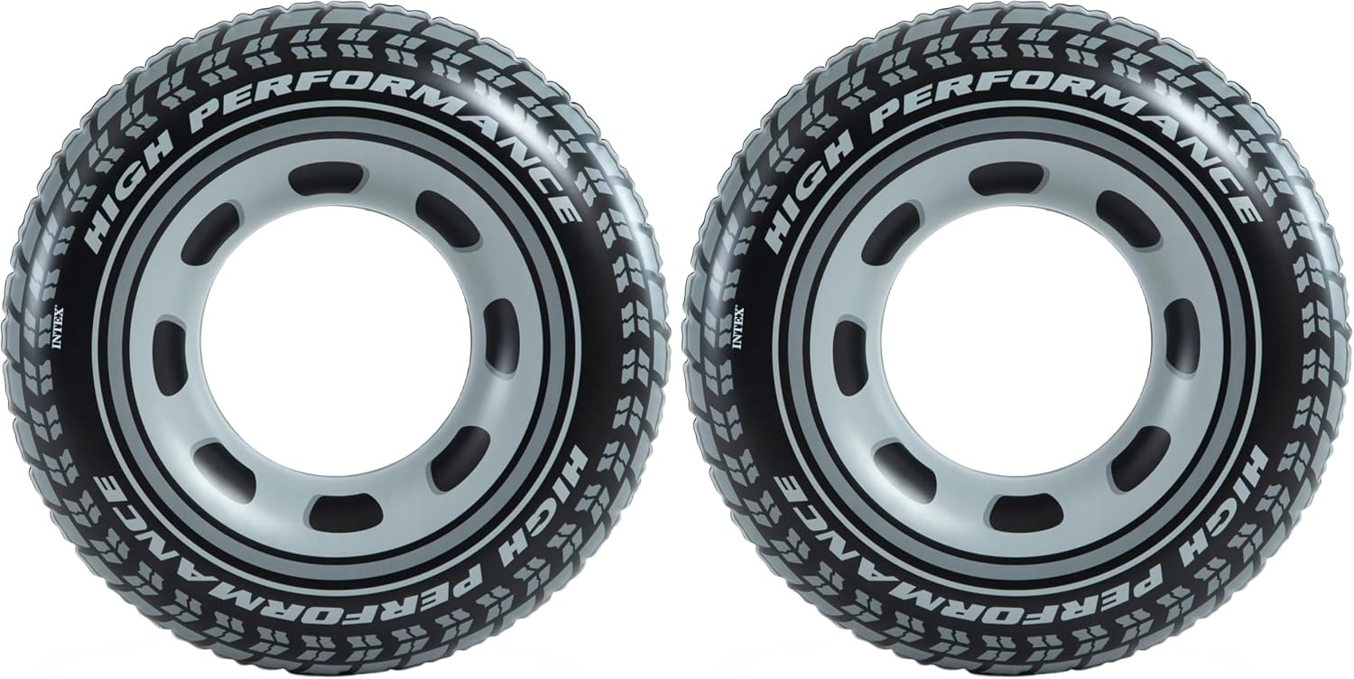Intex Schwimmring Reifen 91 cm Vinyl schwarz Aufblasbar