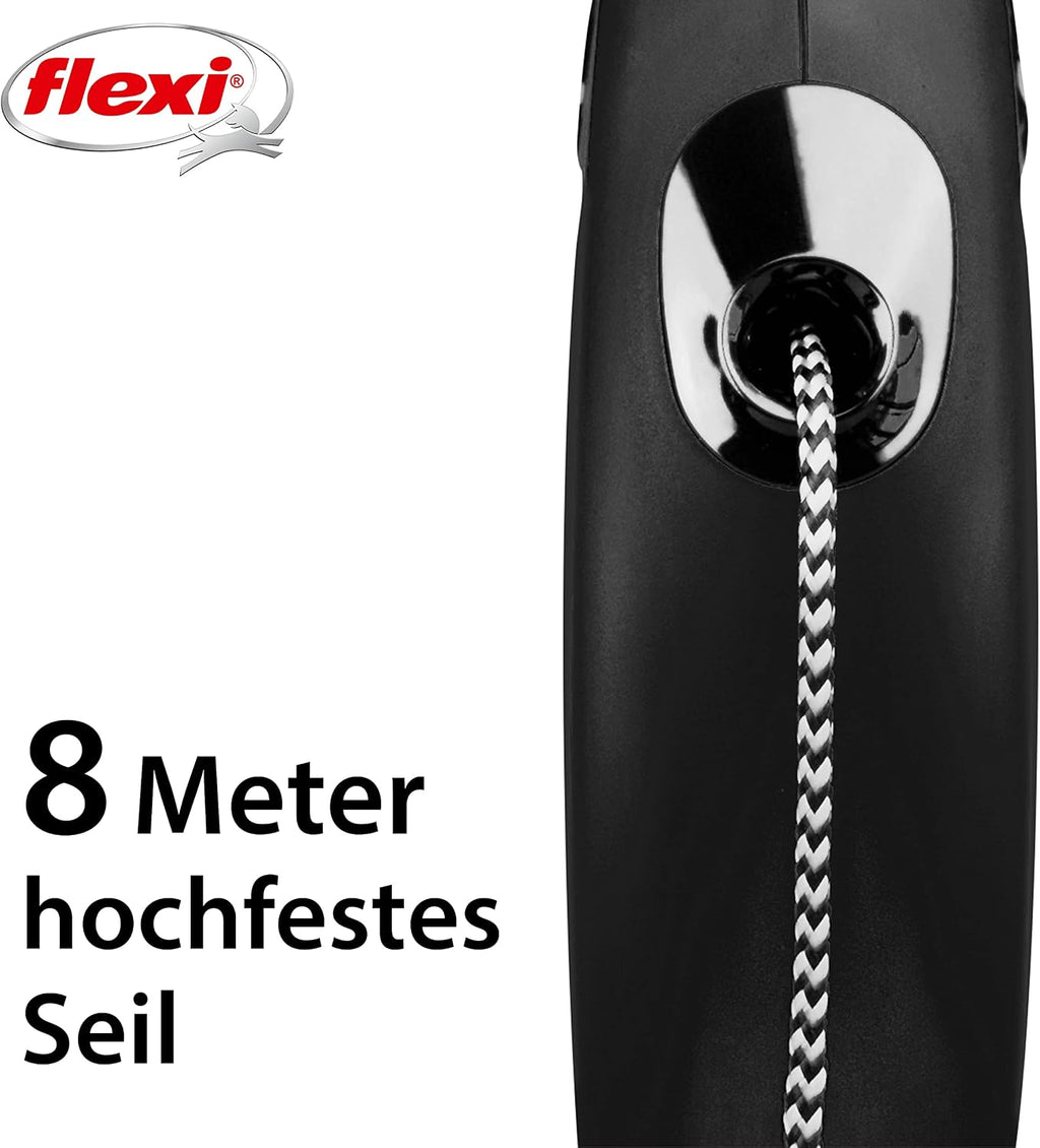 flexi Classic M Rollleine 8 m schwarz fuer Hunde bis 20 kg