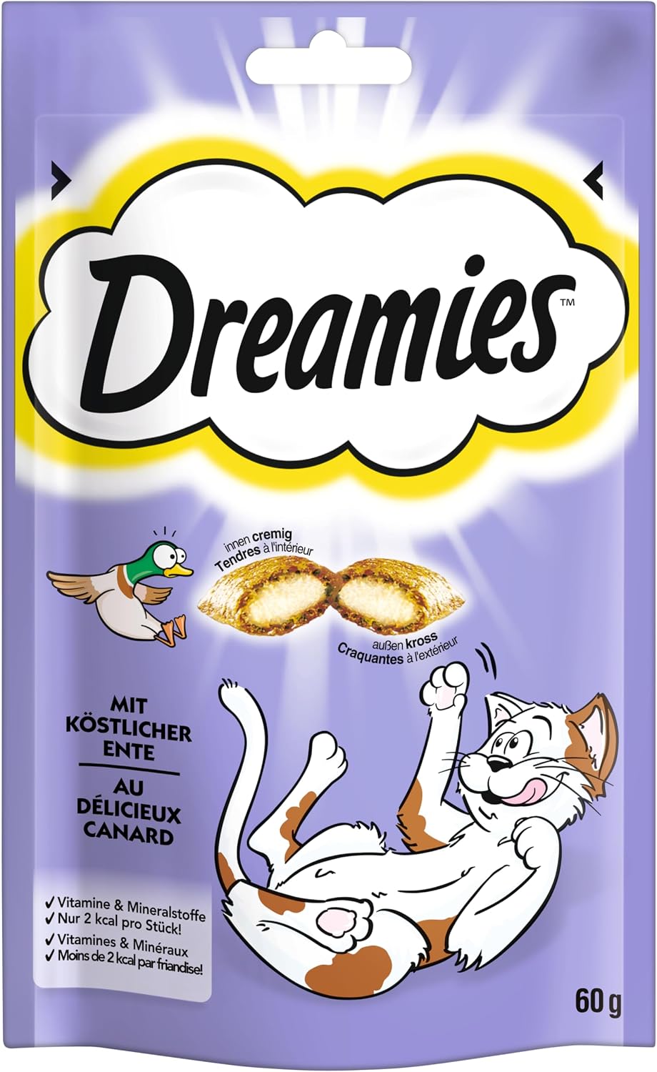 Dreamies Katzensnacks 12x60g () verschiedene Sorten Huhn Kaese Lachs