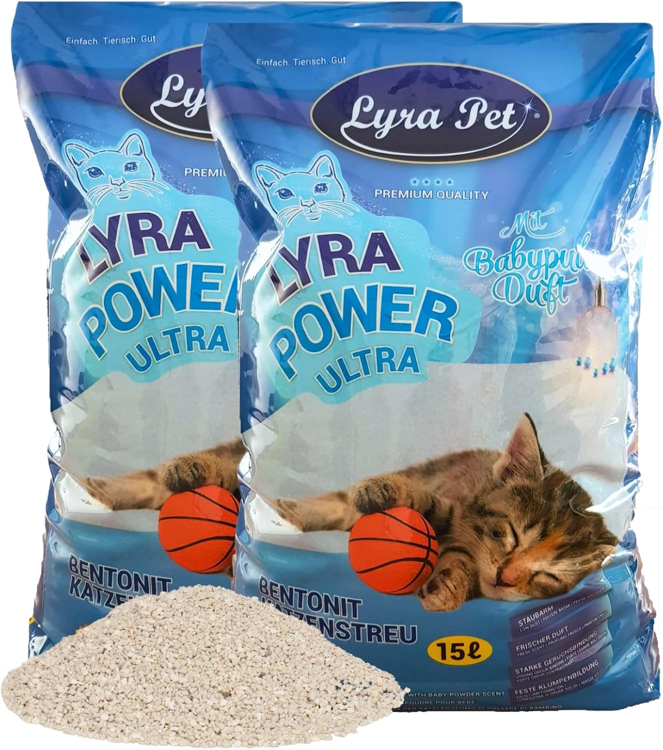 Lyra Power Ultra Excellent Katzenstreu 30L mit Babypuderduft