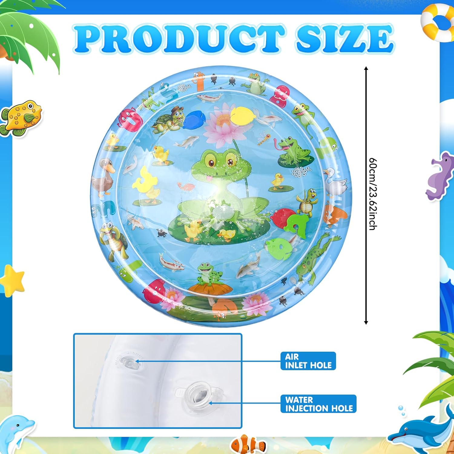 Aufblasbare Wasserspielmatte fuer Kinder Katzen Hunde sensorisch Sommer