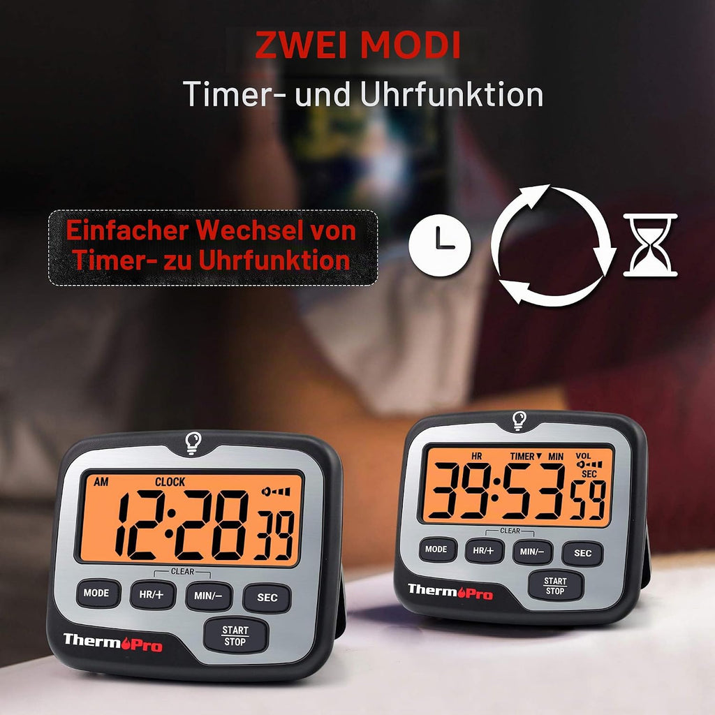 ThermoPro TM01 Digital Kuechentimer LCD Alarm Uhr Minuten Sekunden