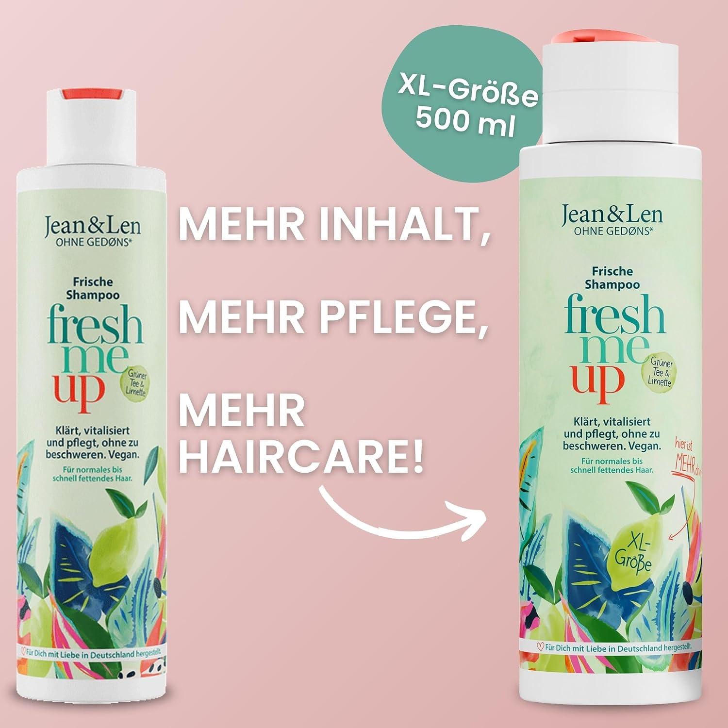 Jean & Len Shampoo Gruener Tee Limette vegan ohne Silikone