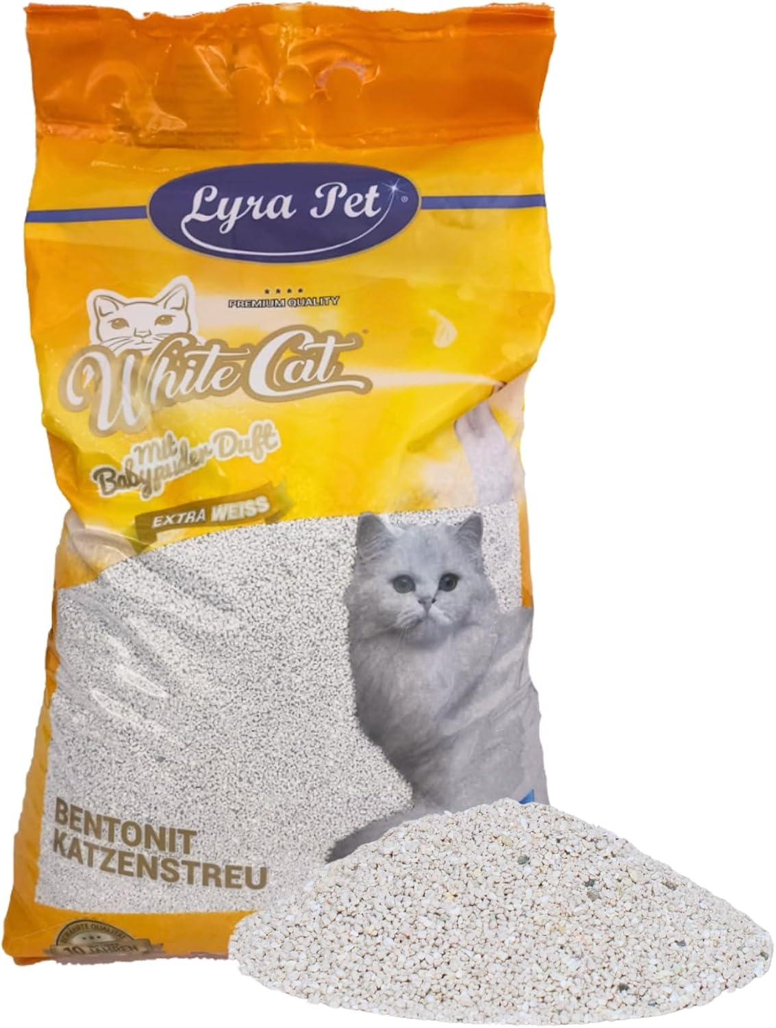 Katzenstreu Bentonit weiss stark klumpend feines Granulat verschiedene Sorten