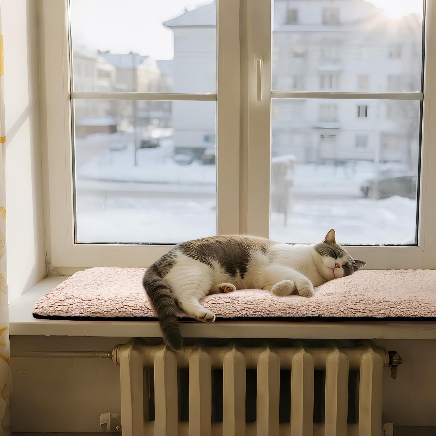 Katzen Fensterliege Katzenbett 90x29cm Plüsch Abnehmbar Fensterbank