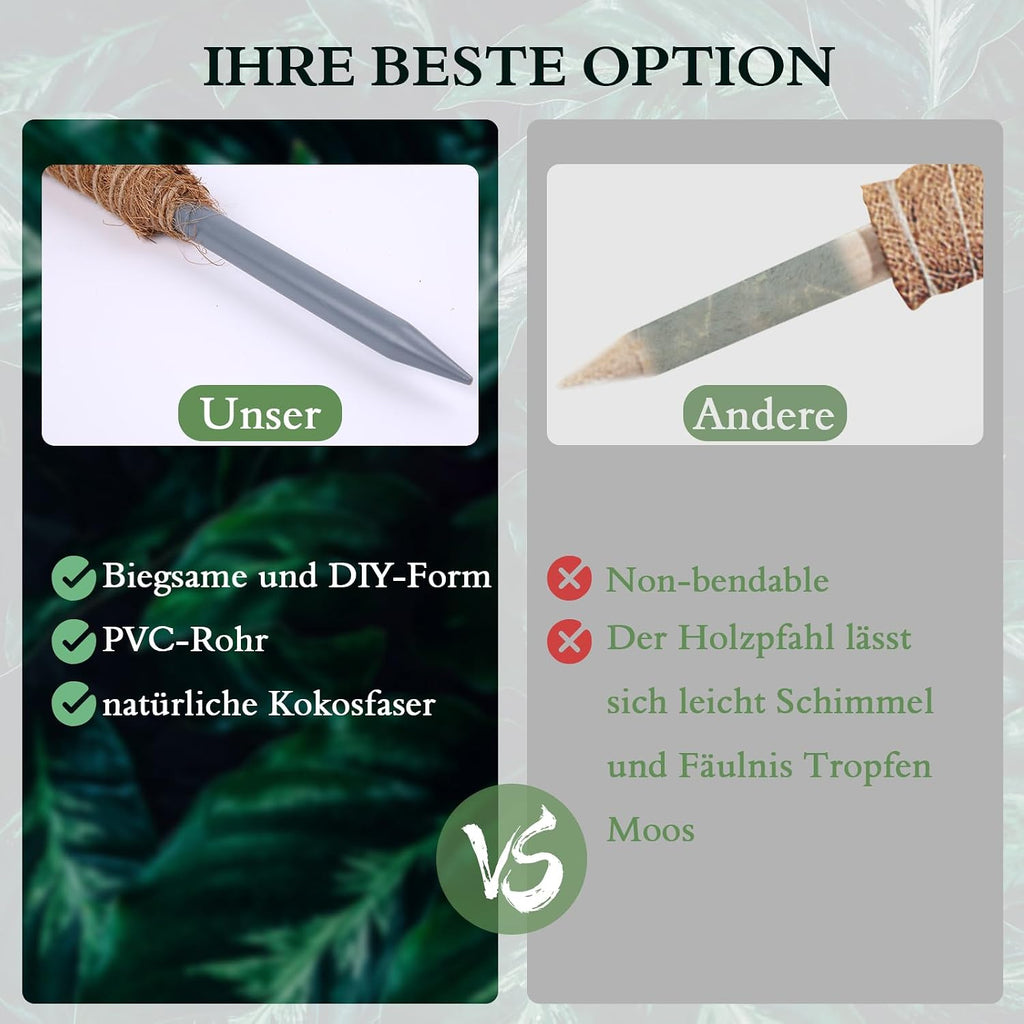 Monstera Moosstab 120 cm Kokosfaser biegsame Rankhilfe Pflanzenstuetze