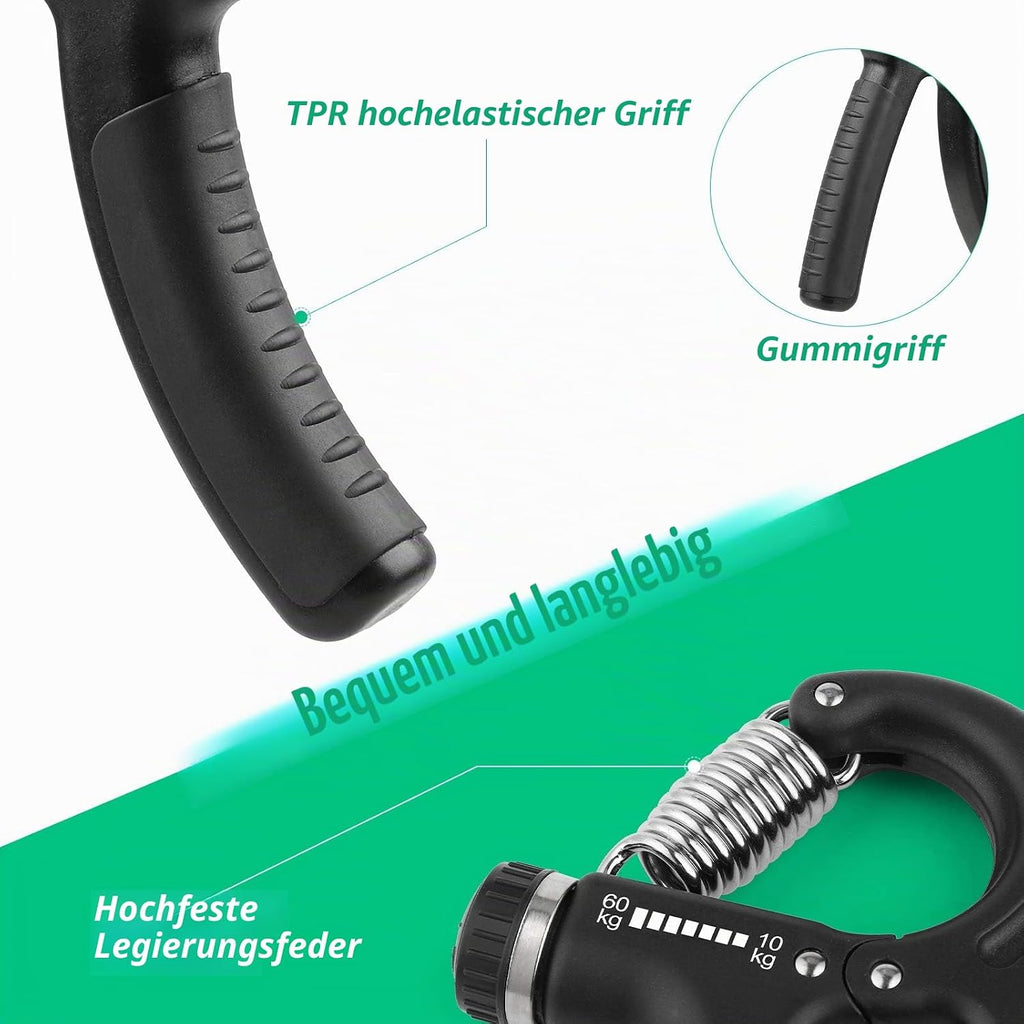 Handtrainer Einstellbar 10- Griffkraft Trainer Unterarm Finger
