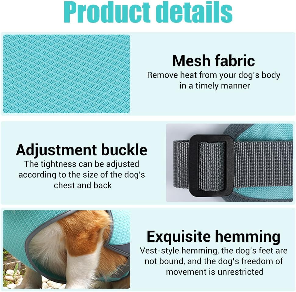 Hunde Kuehlweste S-XL mit verstellbarer Schnalle fuer Jagd Training Camping