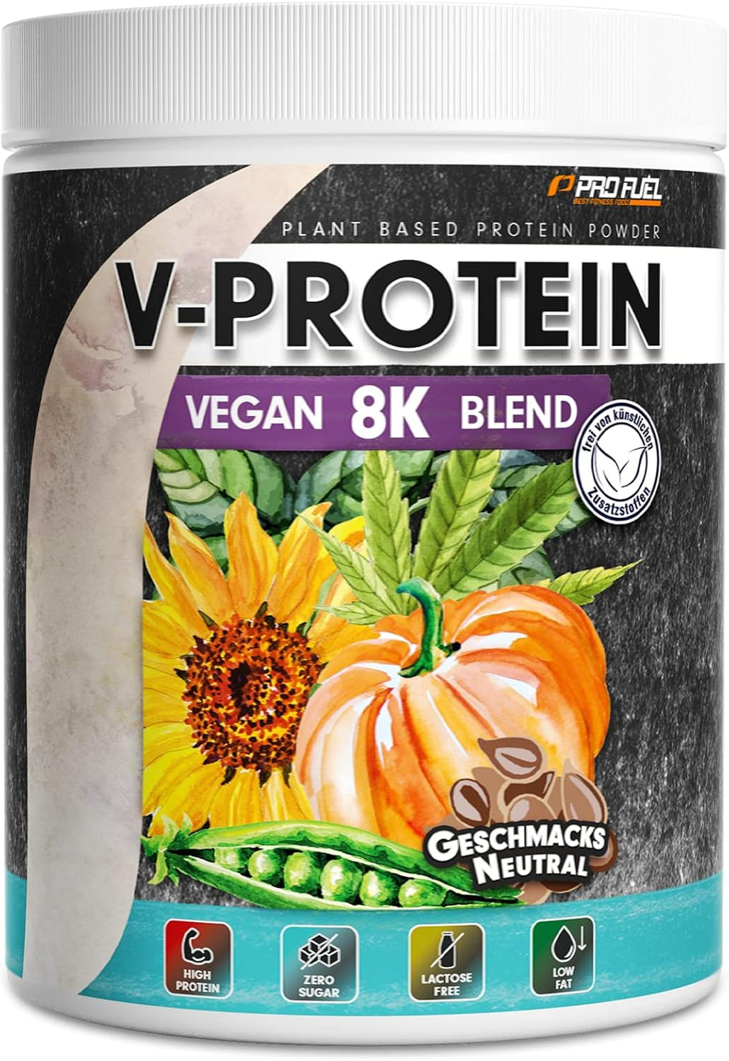 V-Protein 8K Blend Vegan Protein Zimt Flakes 79% Eiweiss, verschiedene Sorten
