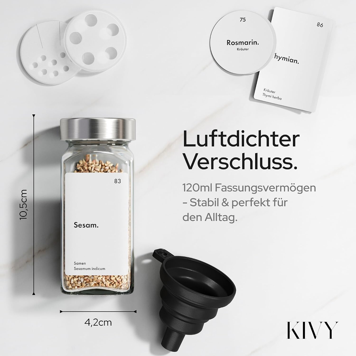 KIVY Salz- und Pfeffermuehle 2er Set mit Keramikmahlwerk Gewuerzmuehlen