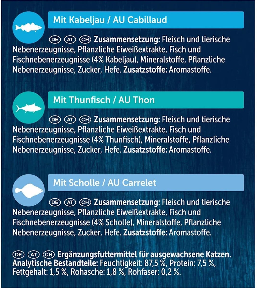 Felix Katzennassfutter Soup verschiedene Sorten mit Kabeljau Thunfisch Scholle 8
