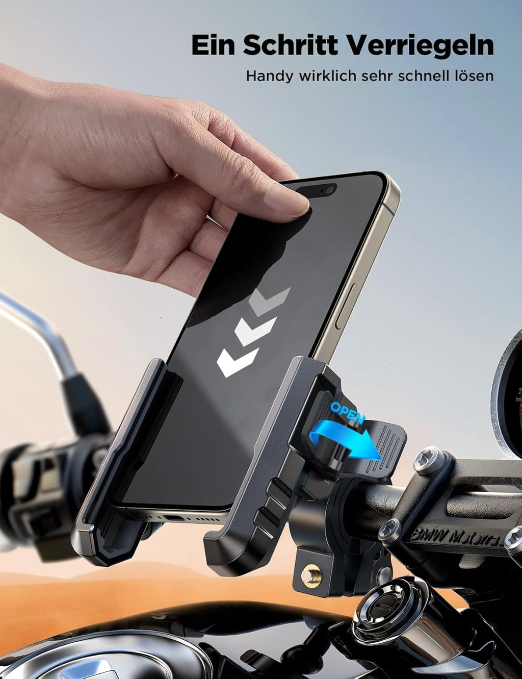 Fahrrad Handyhalterung mit Vibrationsdaempfer Schnellspanner universal