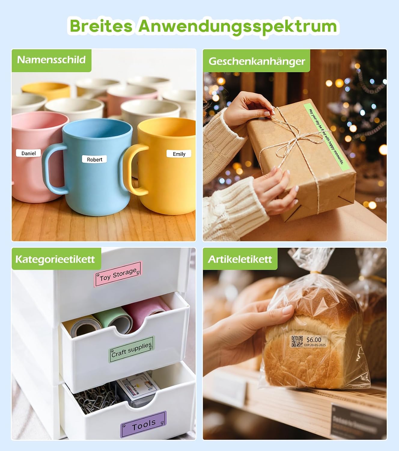 ORGBRO X1 Etikettendrucker Bluetooth Thermodrucker tragbar fuer iOS Android